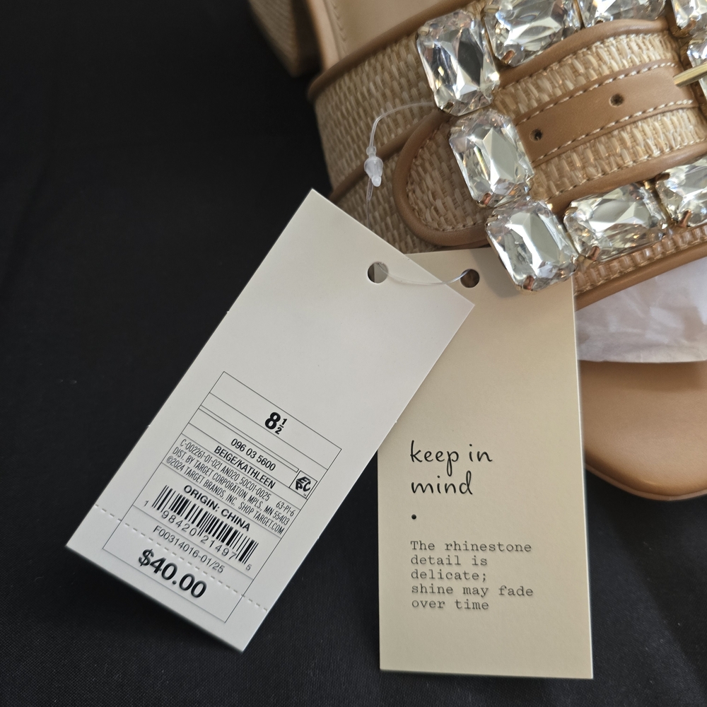 A New Day Women's Tan Slide Sandals - Picture 5 of 7